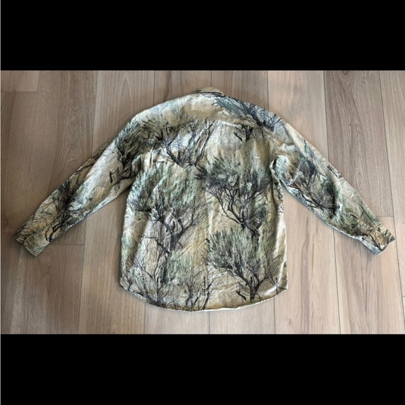 Vintage Cabelas Shirt Large Tall Green Workwear Camo Seclusion 3D Canvas Mens - Picture 5 of 8